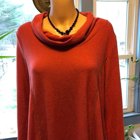 White Birch Ultra Soft Comfortable high low Cowl neck Tunic Top stretch size M - Picture 5 of 6